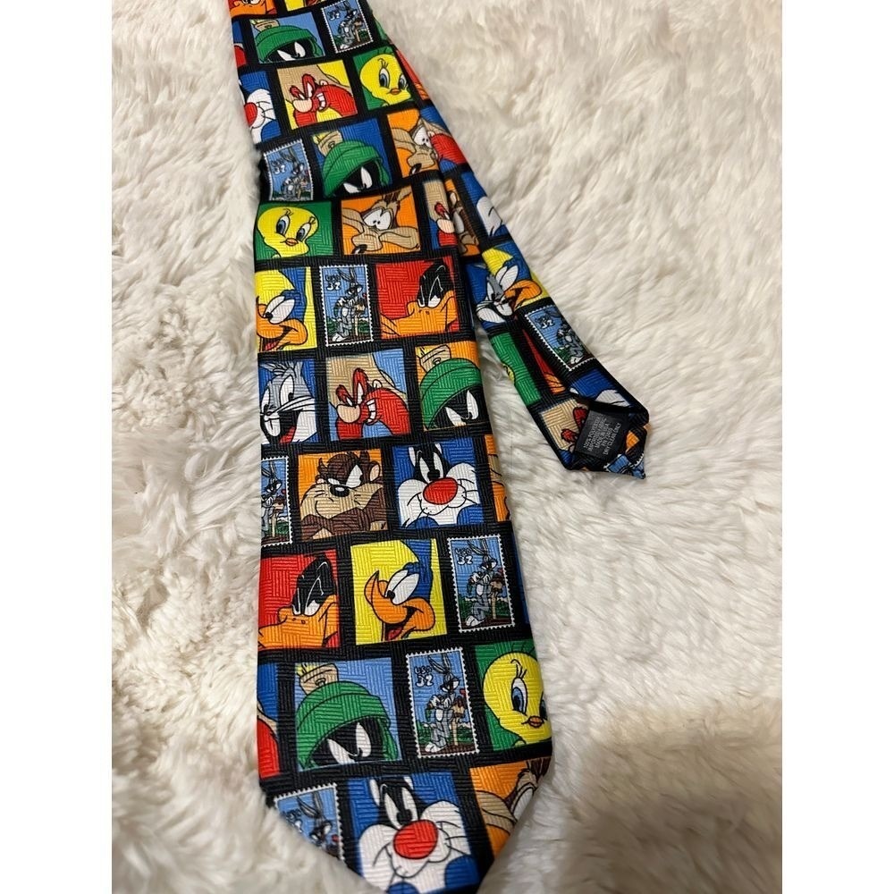 Looney Tunes STAMP COLLECTION Cartoon Character Necktie - Fun Novelty Tie
